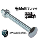 M8 8Mm A2 Stainless Steel Cup Square Carriage Bolts Coach Screws + Full Hex Nuts