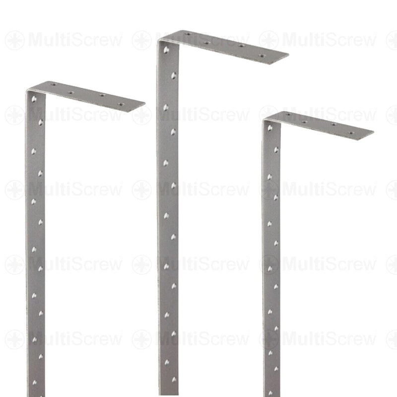 MultiScrew Business, Office & Industrial:Building Materials & Supplies:Other Building Materials 4mm x 1000mm (900/100) 2 x HEAVY DUTY STAINLESS STEEL A2 WALL PLATE BENT RESTRAINT STRAPS 4mm THICK