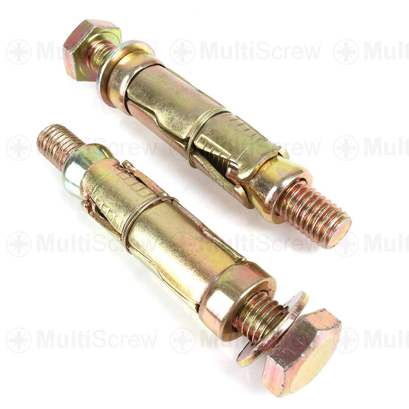 MultiScrew Business, Office & Industrial:Fasteners & Hardware:Other Fasteners & Hardware M10 x 50mm Loose Bolt Shield Anchor Heavy Duty Fixing For Brick Masonry Concrete