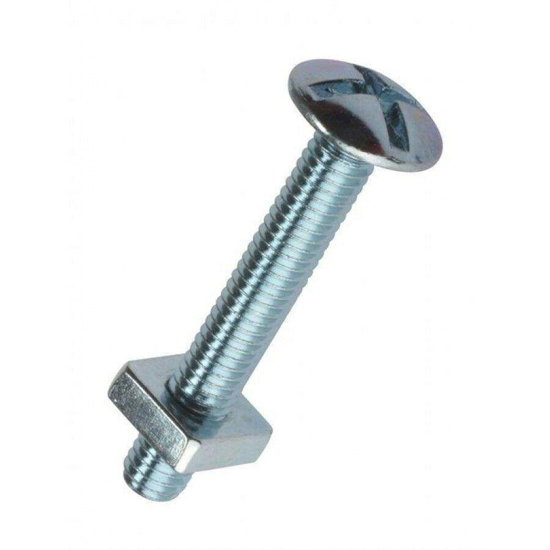 M8 (8Mm) Roofing Bolts + Square Nuts Cross Slotted Mushroom Head Bolt Zinc Ce