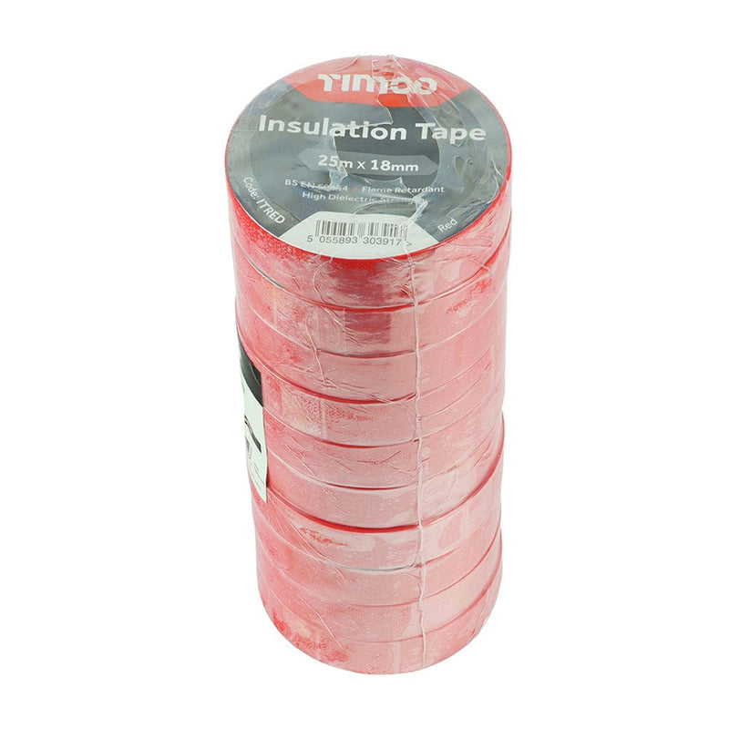 TIMCO Adhesives & Building Chemicals TIMCO PVC Insulation Tape Red - 25m x 18mm