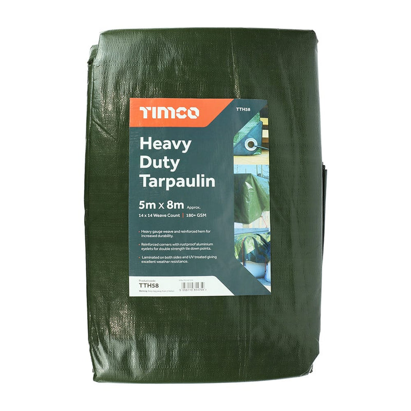 TIMCO Building Hardware & Site Protection TIMCO Heavy Duty Tarpaulin Green
