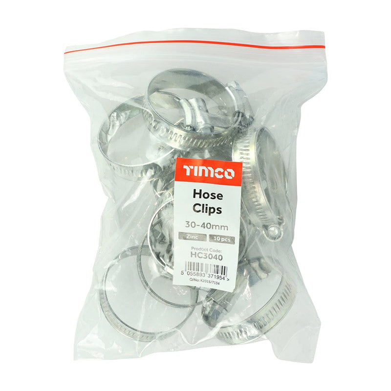 TIMCO Fasteners & Fixings 30-40mm / 10 TIMCO Hose Clips Mixed Silver