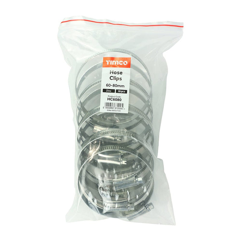TIMCO Fasteners & Fixings 60-80mm / 10 TIMCO Hose Clips Mixed Silver