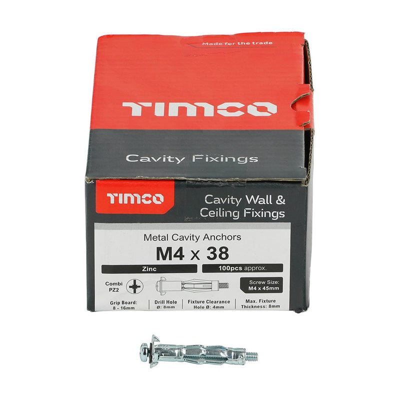 TIMCO Fasteners & Fixings TIMCO Metal Cavity Anchors Silver