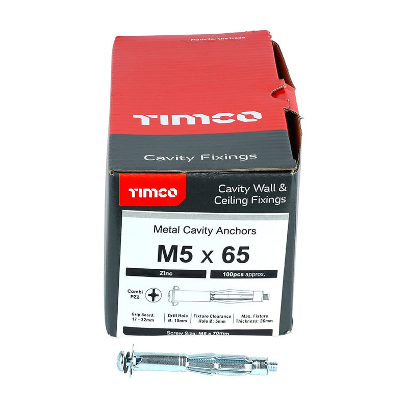 TIMCO Fasteners & Fixings TIMCO Metal Cavity Anchors Silver