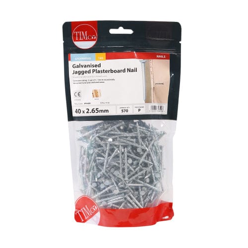 TIMCO Nails 40 x 2.65 / 1 / TIMbag TIMCO Jagged Plasterboard Nails Galvanised