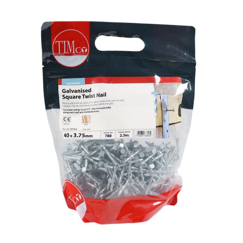 TIMCO Nails 40 x 3.75 / 2.5 / TIMbag TIMCO Square Twist Nails Galvanised