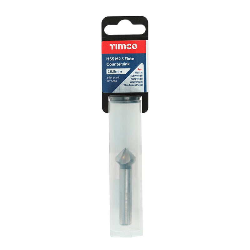 TIMCO Powertool Accessories TIMCO 3 Flute Countersink M2 HSS