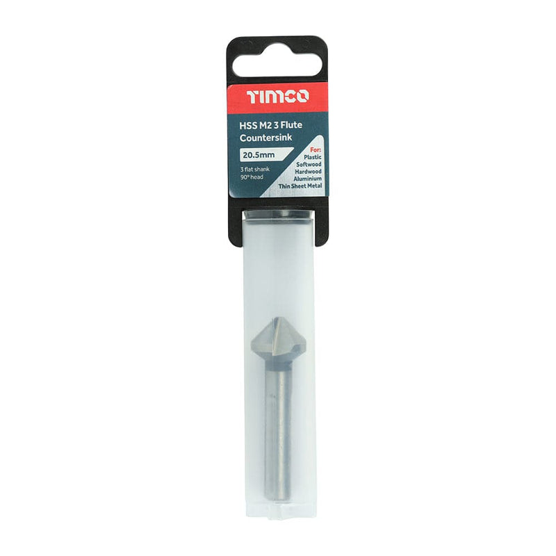 TIMCO Powertool Accessories TIMCO 3 Flute Countersink M2 HSS