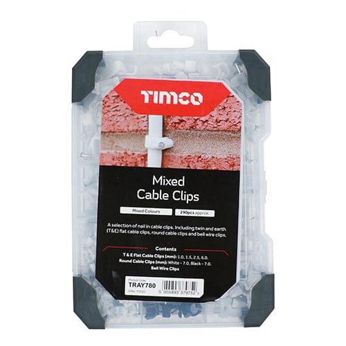TIMCO Screws TIMCO Cable Clips Mixed Tray - 290pcs