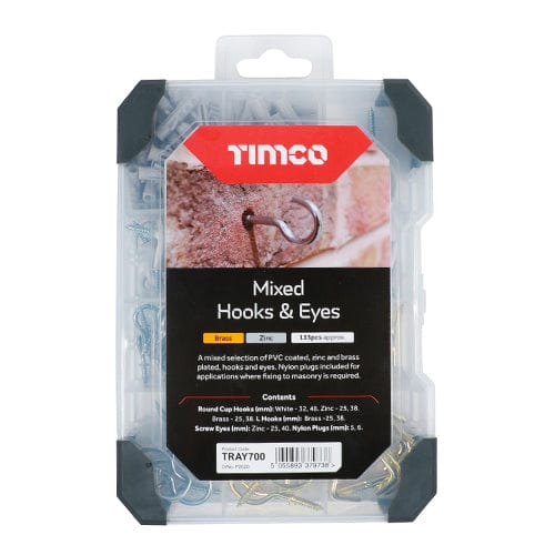 TIMCO Screws TIMCO Hooks & Eyes Mixed Tray
 - 133pcs