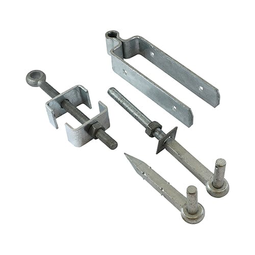 TIMCO Security & Ironmongery 300mm TIMCO Adjustable Gate Hinge Set Hot Dipped Galvanised