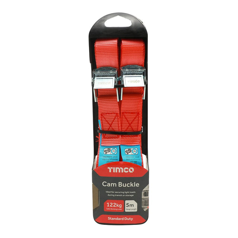TIMCO Security & Ironmongery TIMCO Cam Buckle Tie Downs Standard Duty - 5m x 25mm