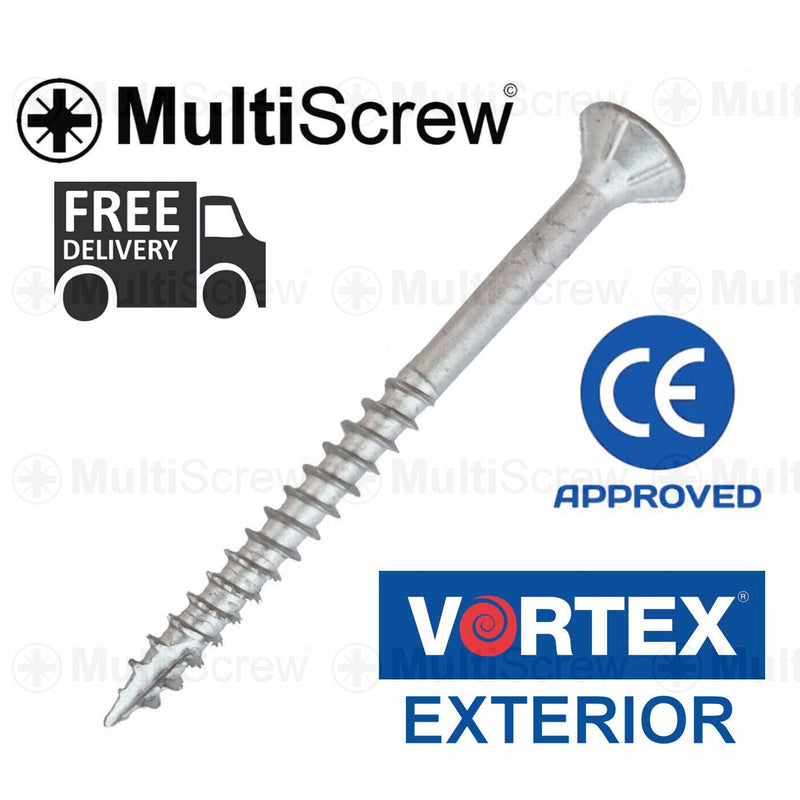 Unifix Vortex Business, Office & Industrial:Fasteners & Hardware:Other Fasteners & Hardware 4.0 x 30mm (Tub of 400) EXTERIOR Multi Purpose Countersunk Woodscrews Timber Silver Decking Screws CE