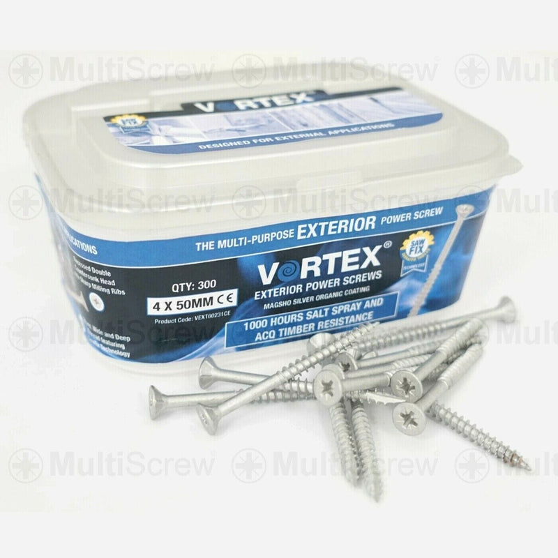 Unifix Vortex Business, Office & Industrial:Fasteners & Hardware:Other Fasteners & Hardware EXTERIOR Multi Purpose Countersunk Woodscrews Timber Silver Decking Screws CE