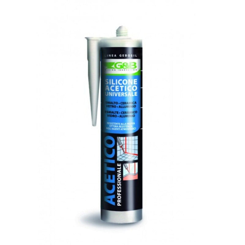 GEBOSIL Business, Office & Industrial:Adhesives, Sealants & Tapes:Caulks, Sealants & Removers:Caulks & Sealants Clear - 24 Tubes 24 Tubes GEBOSIL LMN Silicone Professional Acetic 280ml Indoor Outdoor Sealant