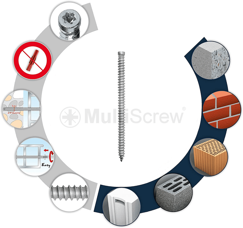 MultiScrew Business, Office & Industrial:Fasteners & Hardware:Other Fasteners & Hardware CYLINDRICAL HEAD WINDOWS DOORS WOOD FRAME FIXING CONCRETE SCREWS ANCHOR Cylinder
