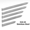 MultiScrew Business, Office & Industrial:Fasteners & Hardware:Screws & Bolts 7.5Ø Concrete Screw A4 Stainless Steel Countersunk Torx Frame Door Fixing 316