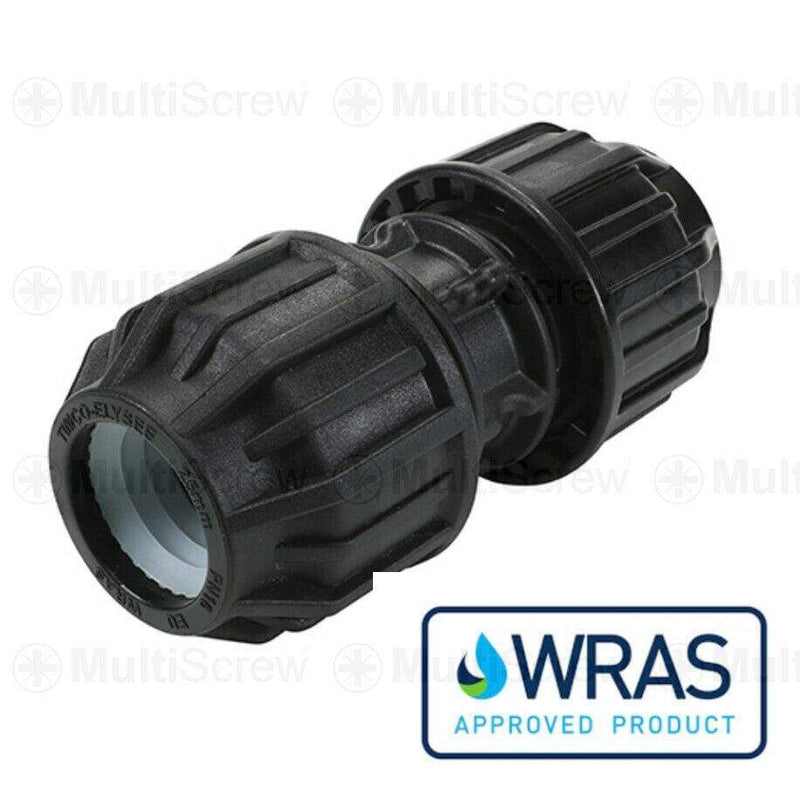 Mdpe Rising Main 20mm 25mm 32mm MDPE STRAIGHT COUPLER WATER MAIN PIPE CONNECTOR WRAS AP