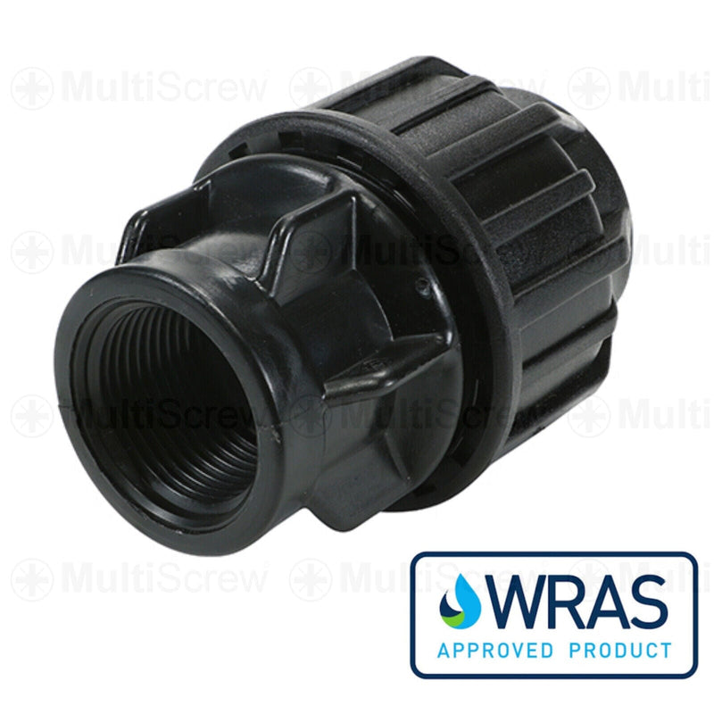 Elysee Industrial:Building Materials:Industrial Plumbing & Fixtures:Pipe Fittings 1 / 20mm x 1/2" (733188) MDPE FEMALE ADAPTOR COMPRESSION MAINS PIPE FITTING CONNECTOR METRIC TO IMPERIAL