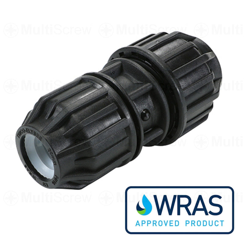 ELYSEE Industrial:Building Materials:Insulation & Accessories:Insulation 1 / 1/2" x 20mm (733277) MDPE IMPERIAL TO METRIC COUPLER MAINS PIPE COMPRESSION FITTING POLYPIPE ADAPTOR