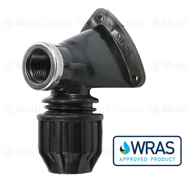ELYSEE Industrial:Building Materials:Insulation & Accessories:Insulation 20mm x 1/2" (733422) MDPE WALL PLATE ELBOW MAINS PIPE ADAPTOR FITTING BSB THREADED TAP COMPRESSION
