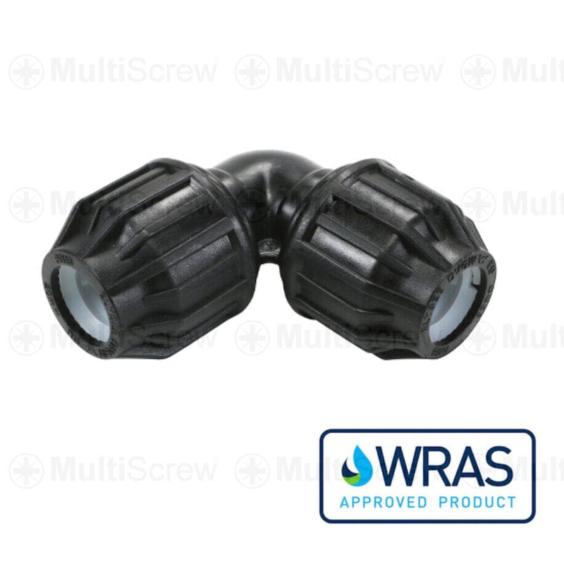 Elysee Industrial:Fasteners & Hardware:Other Fasteners & Hardware 90° Bend / 20mm x 20mm (733244) MDPE Plastic Compression Fitting 20 25mm 32mm Polypipe Water Pipe WRAS Approved