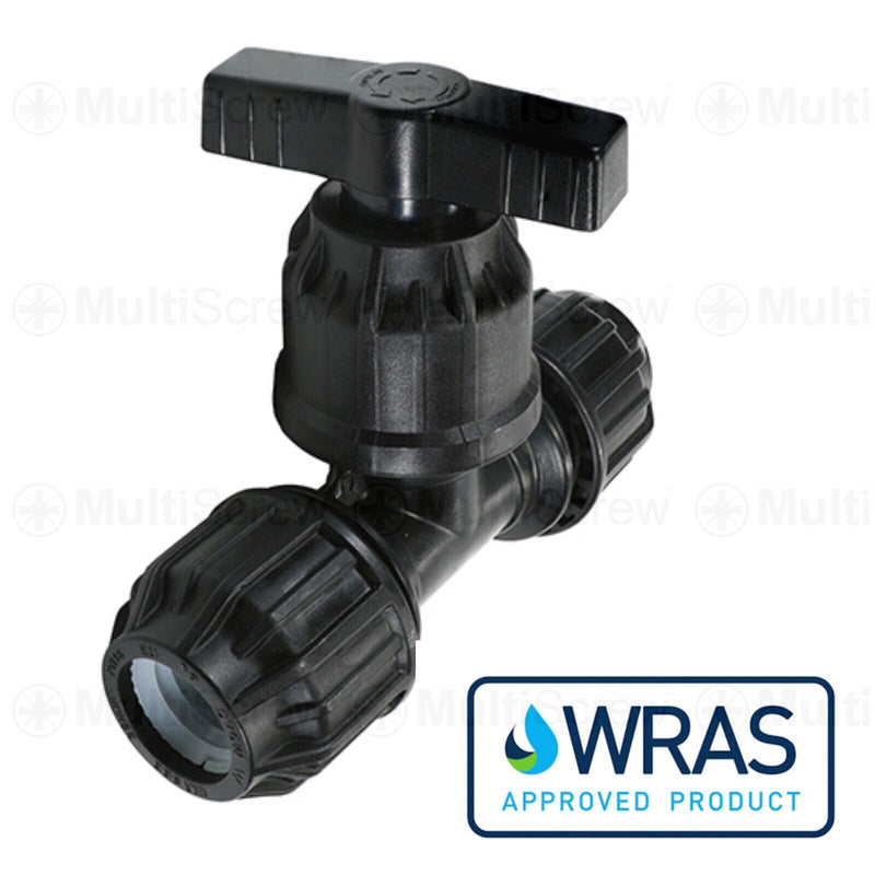 Elysee Industrial:Fasteners & Hardware:Other Fasteners & Hardware Stop Tap Valve / 20 x 20mm (733399) MDPE Plastic Compression Fitting 20 25mm 32mm Polypipe Water Pipe WRAS Approved