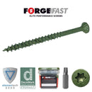 FORGEFAST Home, Furniture & DIY:DIY Materials:Nails, Screws & Fasteners:Screws & Bolts Forge Fast Elite Green Decking Screws 4.5 x 60 - 500 Tub Self Drilling Torx CSK