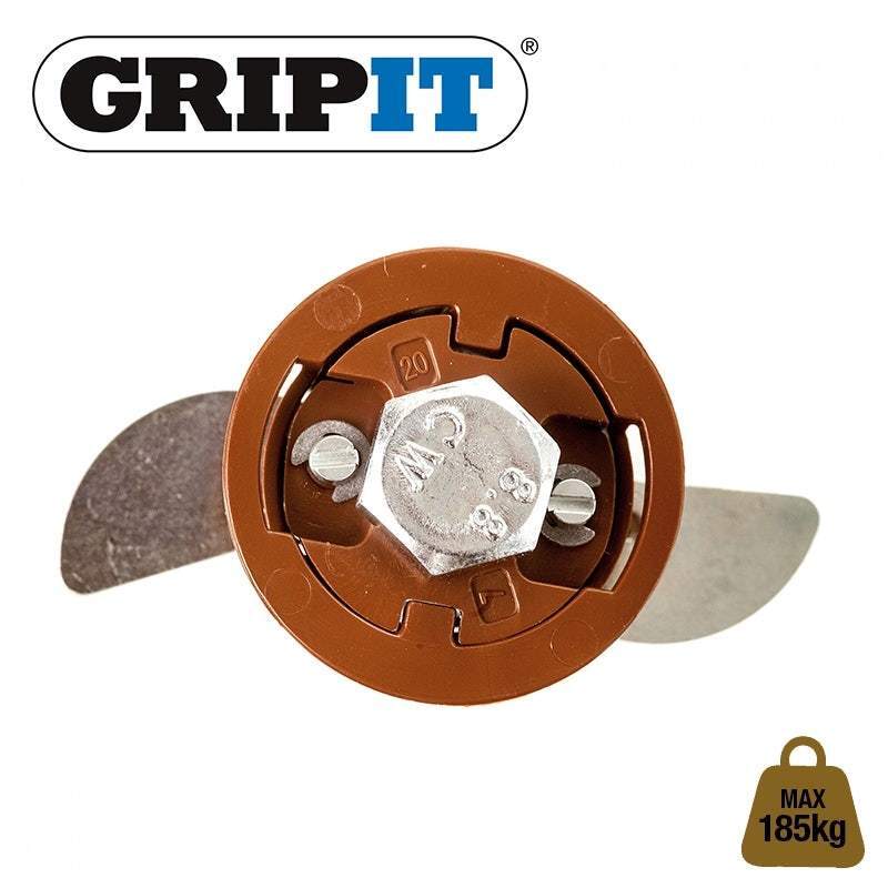 Grip It Business, Office & Industrial:Building Materials & Supplies:Other Building Materials 2 BROWN GRIP IT PLASTERBOARD FIXINGS & SCREWS HOLLOW CAVITY WALL GRIPIT 20mm PLUG