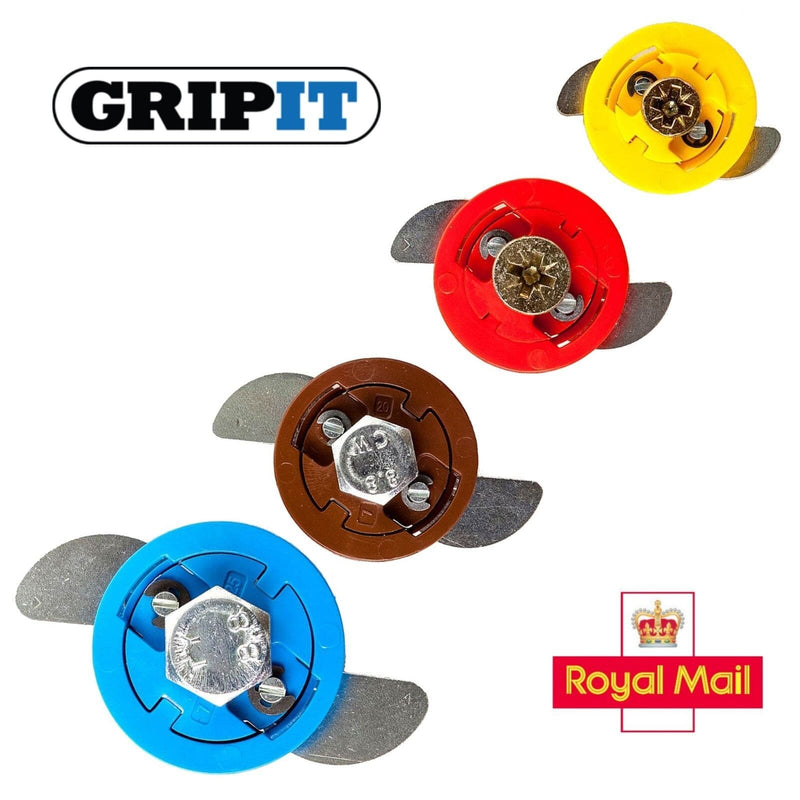 GRIPIT Home, Furniture & DIY:DIY Materials:Nails, Screws & Fasteners:Other Fasteners Yellow - 15mm / 2 YELLOW 15mm, RED 18mm, BROWN 20mm, BLUE 25mm GRIPIT WALL FIXINGS GRIP IT PLUG