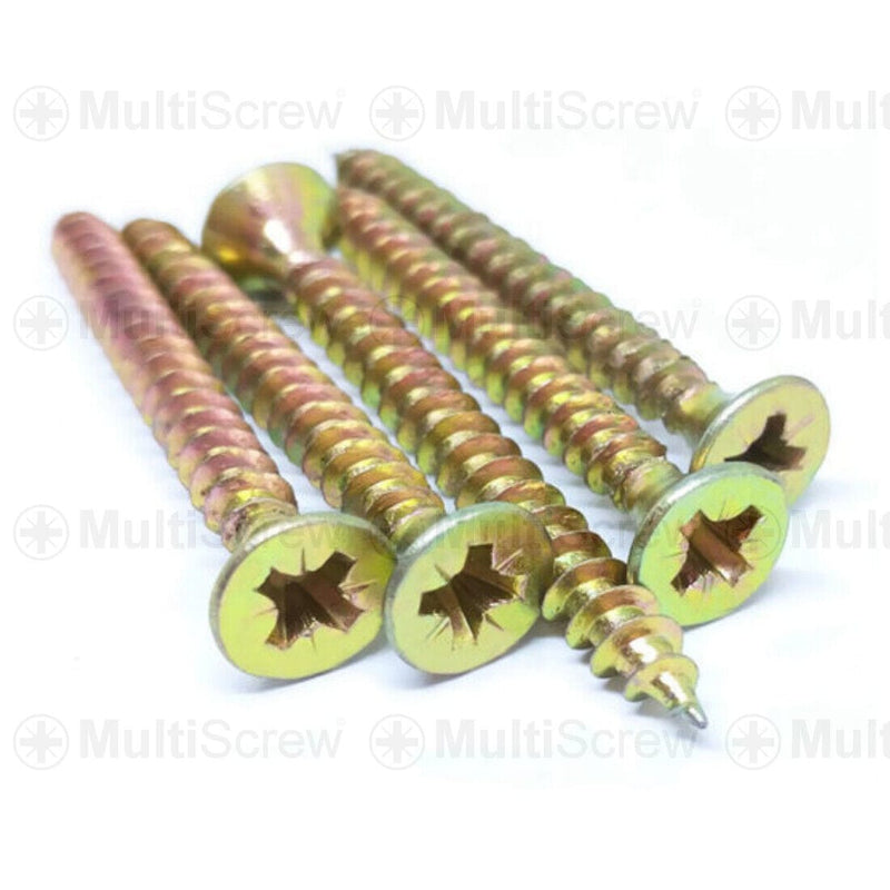 MultiScrew Business, Office & Industrial:Fasteners & Hardware:Other Fasteners & Hardware 1 Screw Sample / 3.0 x 40mm PROFESSIONAL YELLOW WOOD + PVC SCREW POZI COUNTERSUNK WOODSCREW SCREWS