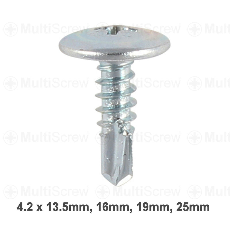 MultiScrew Business, Office & Industrial:Fasteners & Hardware:Other Fasteners & Hardware 4.2 x 16mm / 50 LOW PAN WAFER HEAD PANCAKE HEAD METAL FRAMING BOLTS SCREWS SELF DRILLING STEEL