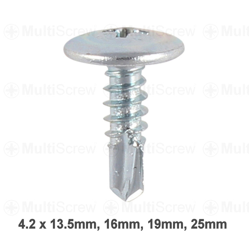 MultiScrew Business, Office & Industrial:Fasteners & Hardware:Other Fasteners & Hardware 4.2 x 19mm / 50 LOW PAN WAFER HEAD PANCAKE HEAD METAL FRAMING BOLTS SCREWS SELF DRILLING STEEL