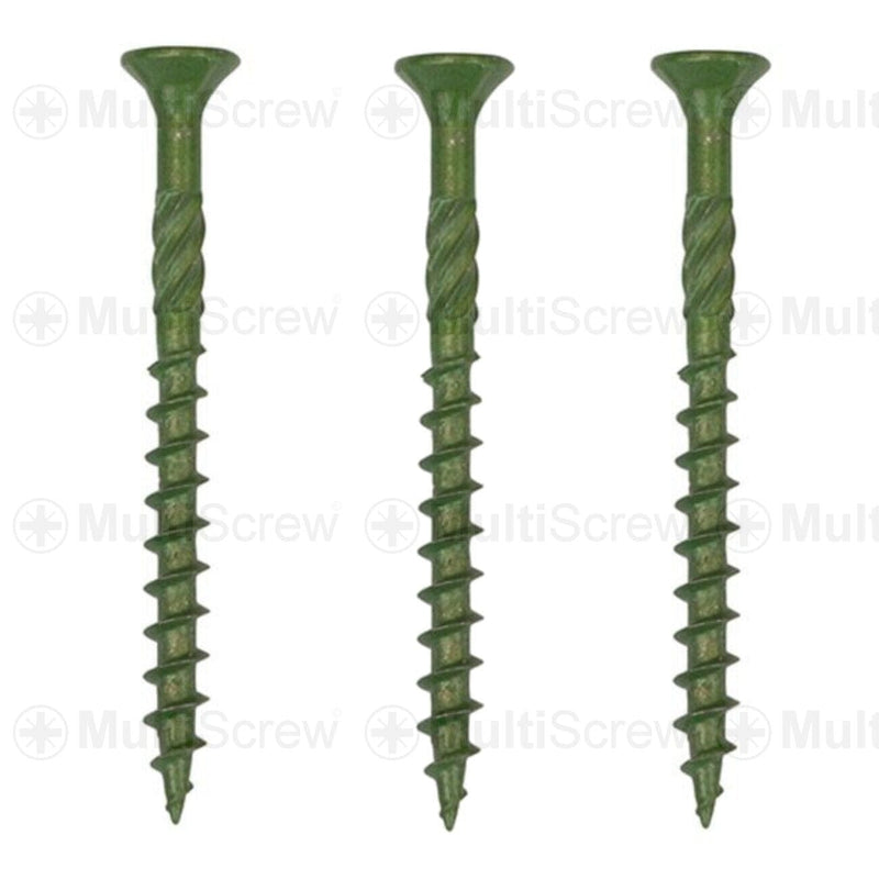 MultiScrew Business, Office & Industrial:Fasteners & Hardware:Other Fasteners & Hardware 4.5mm x 50mm (9g x 2") / 10 PROFESSIONAL GREEN COATED DECKING SCREWS LANDSCAPE FENCING EXTERIOR WOOD SCREWS