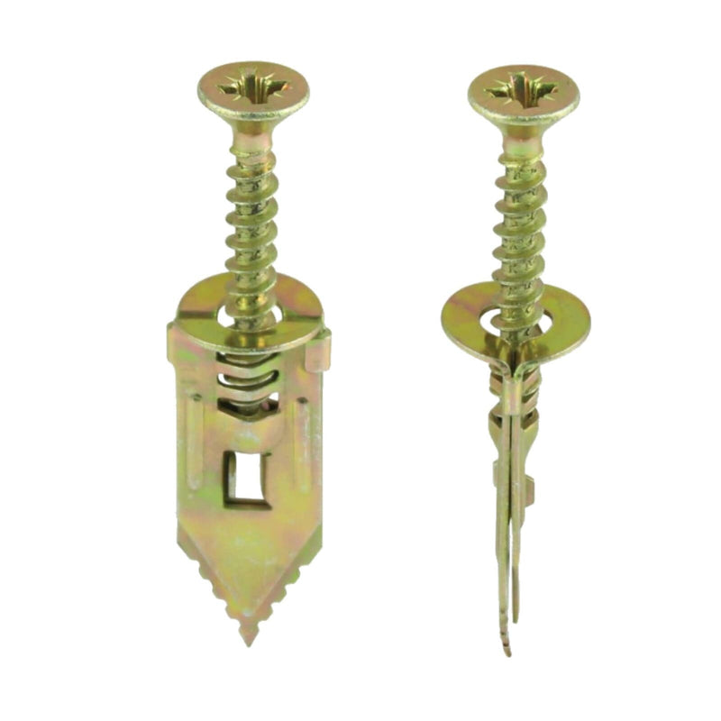 MultiScrew Business, Office & Industrial:Fasteners & Hardware:Other Fasteners & Hardware 4 HAMMER IN METAL PLASTERBOARD CAVITY WALL FIXING PLUGS INCLUDING SCREWS 4 x 30mm