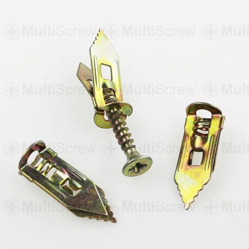 MultiScrew Business, Office & Industrial:Fasteners & Hardware:Other Fasteners & Hardware HAMMER IN METAL PLASTERBOARD CAVITY WALL FIXING PLUGS INCLUDING SCREWS 4 x 30mm