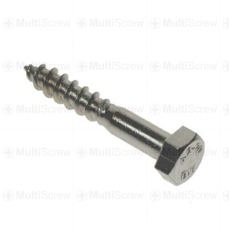 MultiScrew Business, Office & Industrial:Fasteners & Hardware:Other Fasteners & Hardware M10 x 100mm STAINLESS COACH SCREW HEX HEXAGON HEAD WOOD SCREWS LAG BOLT A2 STEEL