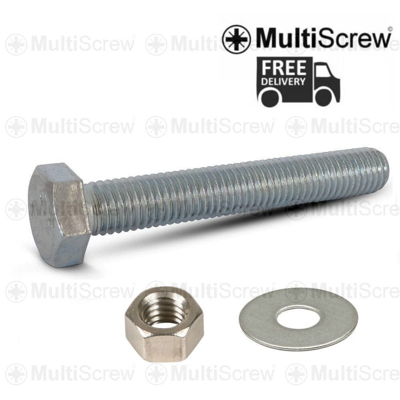 MultiScrew Business, Office & Industrial:Fasteners & Hardware:Other Fasteners & Hardware M12 x16mm / 1 M12 HIGH TENSILE SET SCREW BOLTS BZP 8.8 GRADE + WASHER + FULL HEX NUT 12mm CE