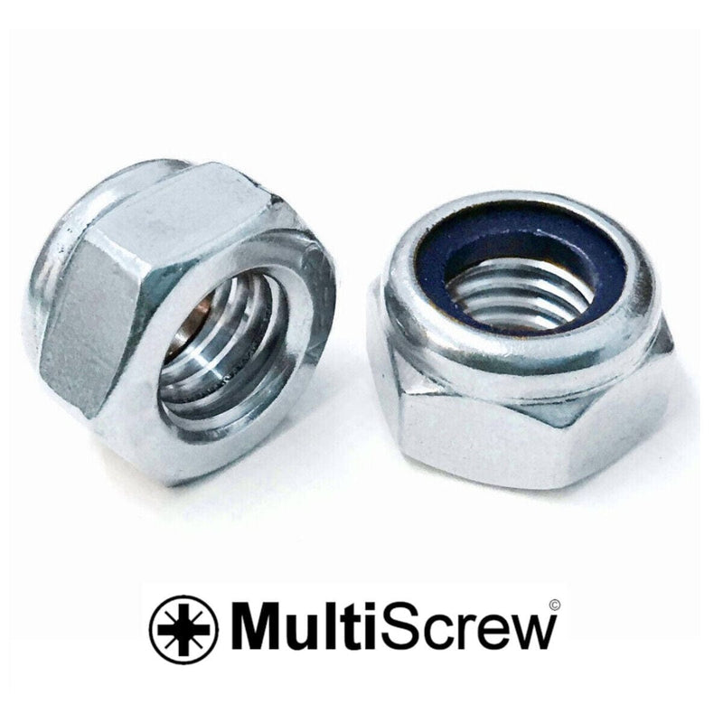 MultiScrew Business, Office & Industrial:Fasteners & Hardware:Other Fasteners & Hardware M3 - 3mm / 1 M3 M4 M5 M6 M8 M10 M12 M14 NYLOC NYLOCK LOCK NUTS TYPE T BRIGHT ZINC PLATED BZP