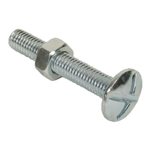 MultiScrew Business, Office & Industrial:Fasteners & Hardware:Other Fasteners & Hardware M8 (8mm) ROOFING BOLTS + FULL HEX NUTS CROSS SLOTTED MUSHROOM HEAD BOLT ZINC CE