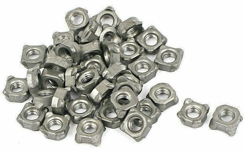 M8-1.25 Din 928 Metric Square Weld Nut A2 Stainless Steel