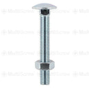 MultiScrew Business, Office & Industrial:Fasteners & Hardware:Screws & Bolts M6 CARRIAGE BOLTS WITH FULL HEX NUTS CUP SQUARE COACH SCREWS ZINC PLATED (6mmØ)