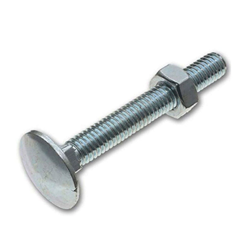 M6 Carriage Bolts With Full Hex Nuts Cup Square Coach Screws Zinc Plat