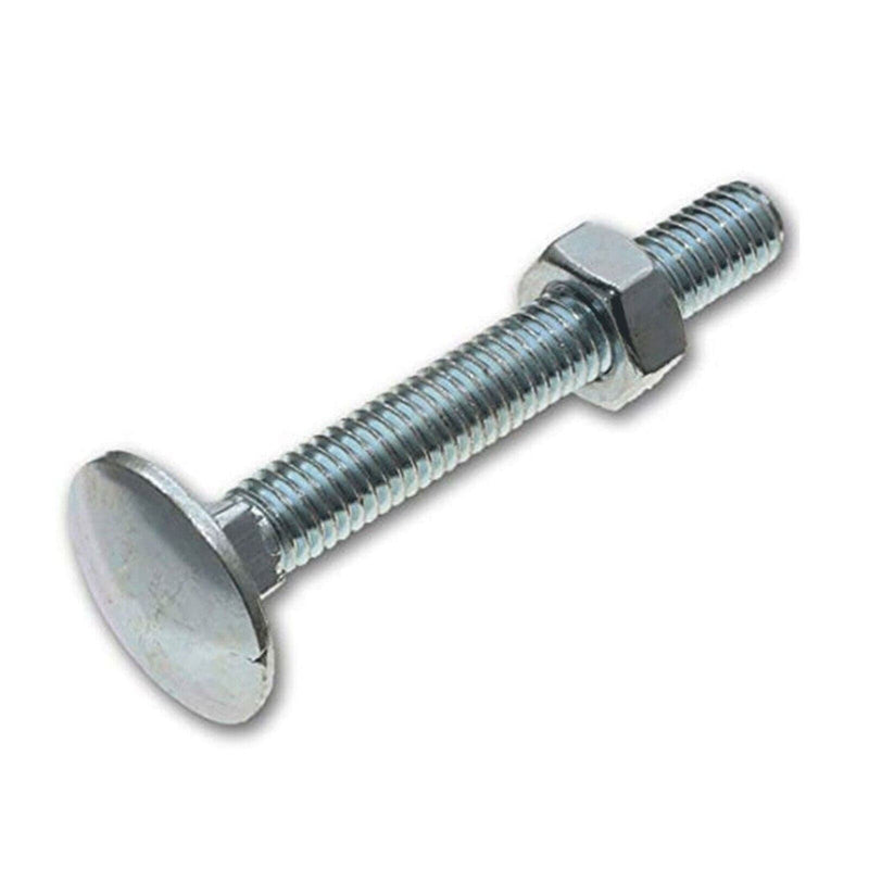 MultiScrew Business, Office & Industrial:Fasteners & Hardware:Screws & Bolts M6 CARRIAGE BOLTS WITH FULL HEX NUTS CUP SQUARE COACH SCREWS ZINC PLATED (6mmØ)