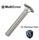 M6 M8 Stainless Steel Cup Square Carriage Bolts Coach Screw A2 Din 603 Ce