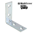 MultiScrew Home, Furniture & DIY:DIY Materials:Nails, Screws & Fasteners:Braces & Brackets 75MM / 3" METAL ANGLE BRACKETS 90 DEGREE CORNER BRACE SHELF ZINC PLATED L SHAPE