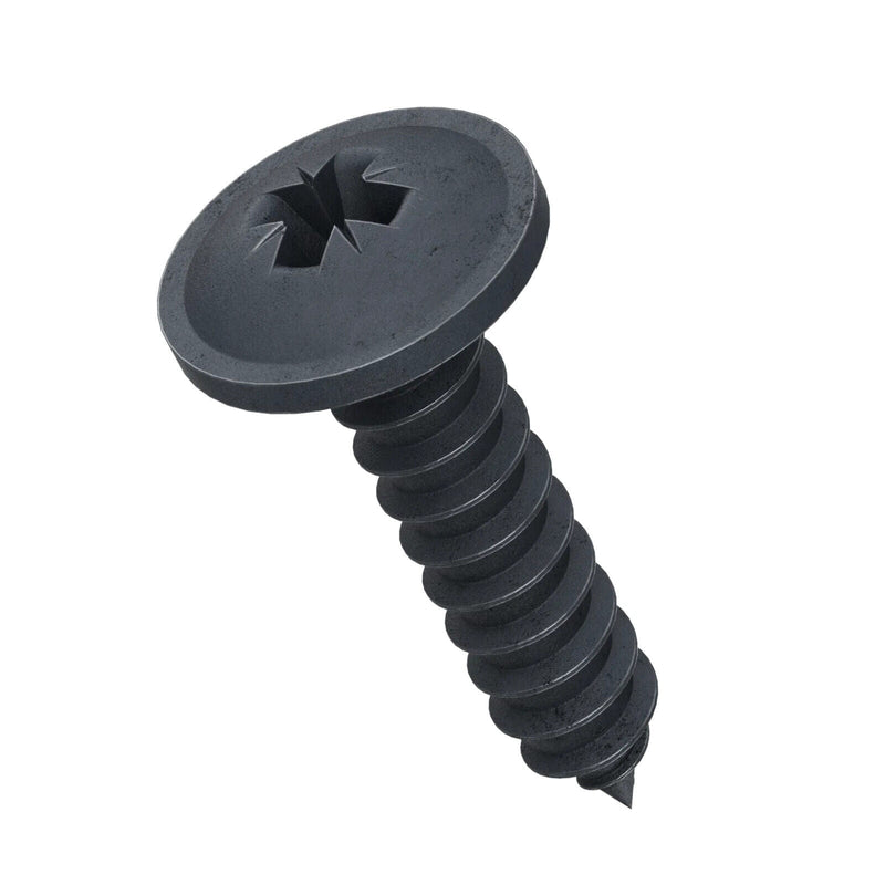 MultiScrew Home, Furniture & DIY:DIY Materials:Nails, Screws & Fasteners:Other Fasteners 10 No.8 x 1" (4.2mm x 25mm) Black Passivated Pozi Flange Self-Tapping Panel Screws