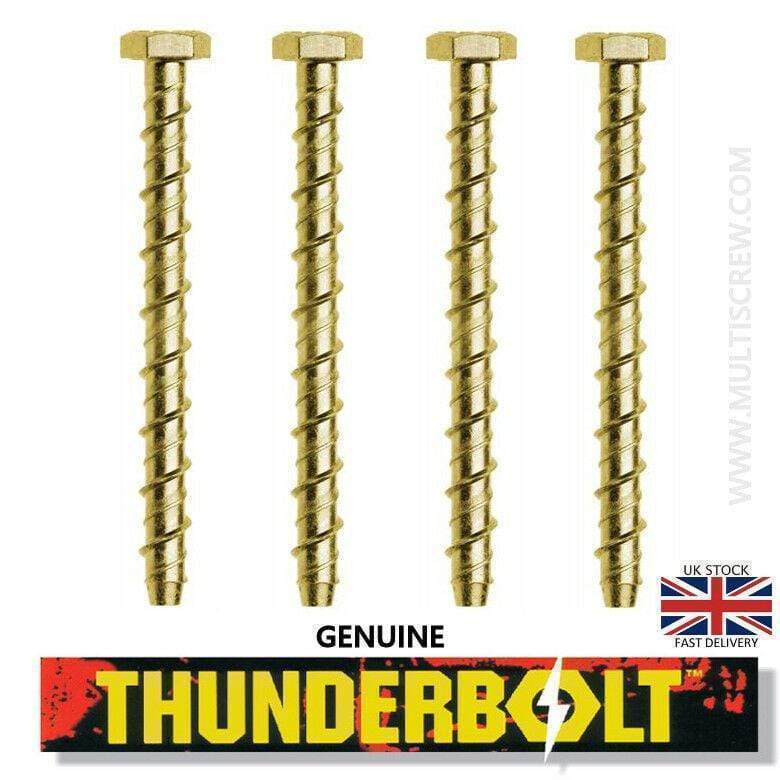 THUNDERBOLT Fixings 4 Bolts / 8 x 65 (V35155) M8, M10, M12 GENUINE THUNDER BOLTS MASONRY CONCRETE ANCHOR SCREW - ALL LENGTHS